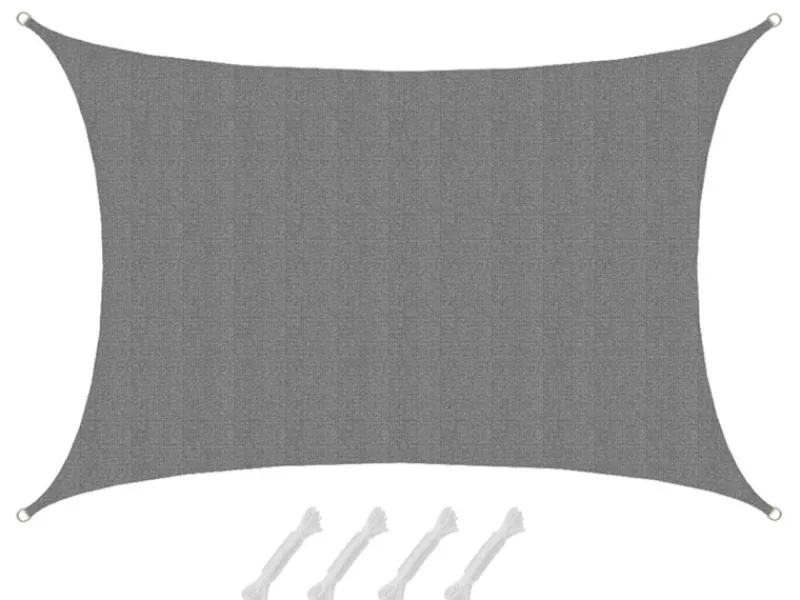 HDPE Sonnensegel Wasserdurchlässig - 5 x 3 m Rechteckig Grau*AMANKA Online