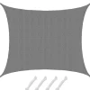 HDPE Sonnensegel Wasserdurchlässig - 6 x 5 m Rechteckig Grau*AMANKA Outlet