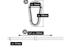 AMANKA Sonnenschirme|Hängematten Befestigung mit Karabiner und Seilen bis 160 kg