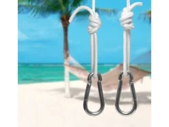 AMANKA Sonnenschirme|Hängematten Befestigung mit Karabiner und Seilen bis 160 kg
