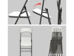 AMANKA Balkonmöbel|Klappstühle 2er Set 50 x 46 x 835 cm bis 150 kg Belastbar - Weiss