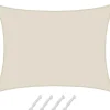 AMANKA Sonnensegel|Polyester Sonnensegel Wasserdicht - 6 x 5 m Rechteckig Beige