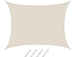 AMANKA Sonnensegel|Polyester Sonnensegel Wasserdicht - 6 x 5 m Rechteckig Beige