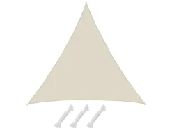AMANKA Sonnensegel|Polyester Sonnensegel Wasserabweisend - 7x7x7m Dreieck Beige