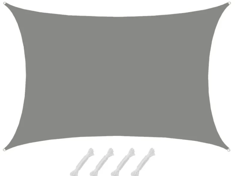AMANKA Sonnensegel|Polyester Sonnensegel Wasserdicht - 7 x 5 m Rechteckig Grau