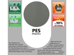 Polyester Sonnensegel Wasserabweisend - 3 x 3 x 3 m Dreieck Grau*AMANKA Discount