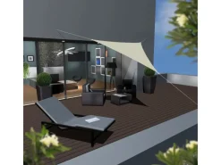 Polyester Sonnensegel Wasserabweisend - 4 x 4 x 4 m Dreieck*AMANKA New