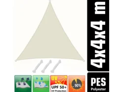 Polyester Sonnensegel Wasserabweisend - 4 x 4 x 4 m Dreieck*AMANKA New