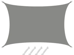 Polyester Sonnensegel Wasserdicht - 5 x 3 m Rechteckig Grau*AMANKA Clearance