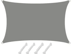 Polyester Sonnensegel Wasserdicht - 1 x 2 m Rechteckig Grau*AMANKA Online