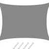 AMANKA Sonnensegel|Polyester Sonnensegel Wasserdicht - 6 x 5 m Rechteckig Grau