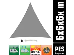Polyester Sonnensegel Wasserdicht - 6x6x6m Dreieck*AMANKA Sale