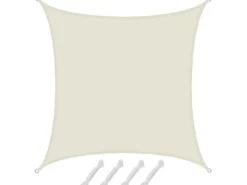 Polyester Sonnensegel Wasserabweisend - 4x4m Quadratisch Beige*AMANKA Sale