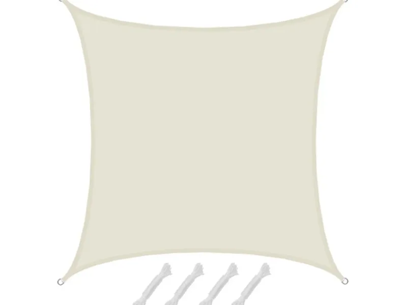 Polyester Sonnensegel Wasserabweisend - 4x4m Quadratisch Beige*AMANKA Sale