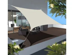 Polyester Sonnensegel Wasserabweisend - 4x4m Quadratisch Beige*AMANKA Sale