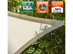 Polyester Sonnensegel Wasserdicht - 1 x 2 m Rechteckig Beige*AMANKA Outlet