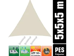 Polyester Sonnensegel Wasserabweisend - 5 x 5 x 5 m Dreieck*AMANKA Hot