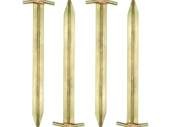 AMANKA Campingzubehör|Pavillons|Stahl Erdnägel mit T-Profil 4 Stück 300 x 25 mm Silberfarben