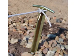AMANKA Campingzubehör|Pavillons|Stahl Erdnägel mit T-Profil 4 Stück 300 x 25 mm Silberfarben