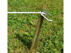 AMANKA Campingzubehör|Pavillons|Stahl Erdnägel mit T-Profil 4 Stück 300 x 25 mm Silberfarben
