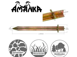 XL Stahl Erdnägel mit T-Profil 4 Stück 300 x 25 mm Rot*AMANKA Best