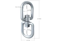 XL-Hängesessel Drehwirbel 10 x 125 mm  bis 420 kg Silber*AMANKA Clearance