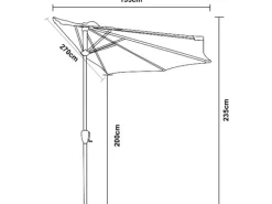 AMARE Sonnenschirme|Marktschirm 270 cm x 270 cm Weiß mit Kurbelmechanik