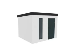 Amazing Spaces Fitnessgeräte|Gartenhaus Urban One Typ 1 Weiß 290 cm x 256 cm