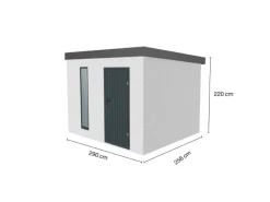 Amazing Spaces Fitnessgeräte|Gartenhaus Urban One Typ 1 Weiß 290 cm x 256 cm