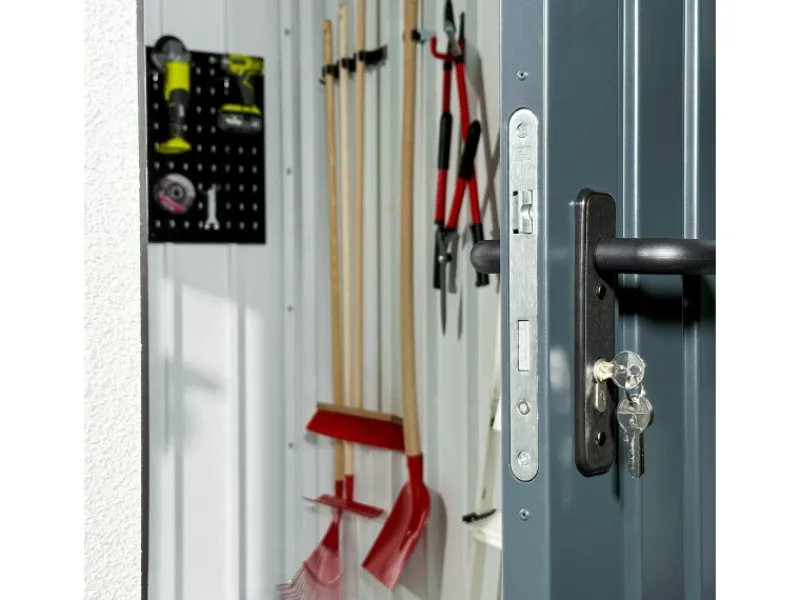 Gartenhaus Urban One Typ 7 Überdachung Rechts 345 x 356 cm Weiß*Amazing Spaces Best