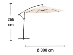 Sonnenschirme|Ampelschirm Alvarado Ø 300 cm mit Kurbel