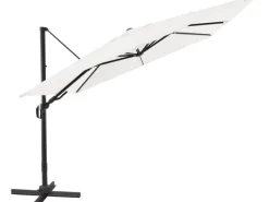 Ampelschirm Aros 2,8 m x 2,8 m Quadratisch Cremeweiß mit Kurbel* New