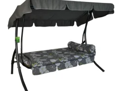 Angerer Hollywoodschaukel Trend Meran Grau Blumen 3-Sitzer*Angerer Freizeitmöbel Discount