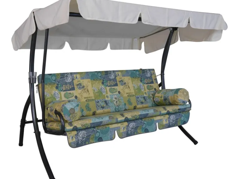 Angerer Hollywoodschaukel Trend Neuburg -Grün-Gemustert 3-Sitzer*Angerer Freizeitmöbel