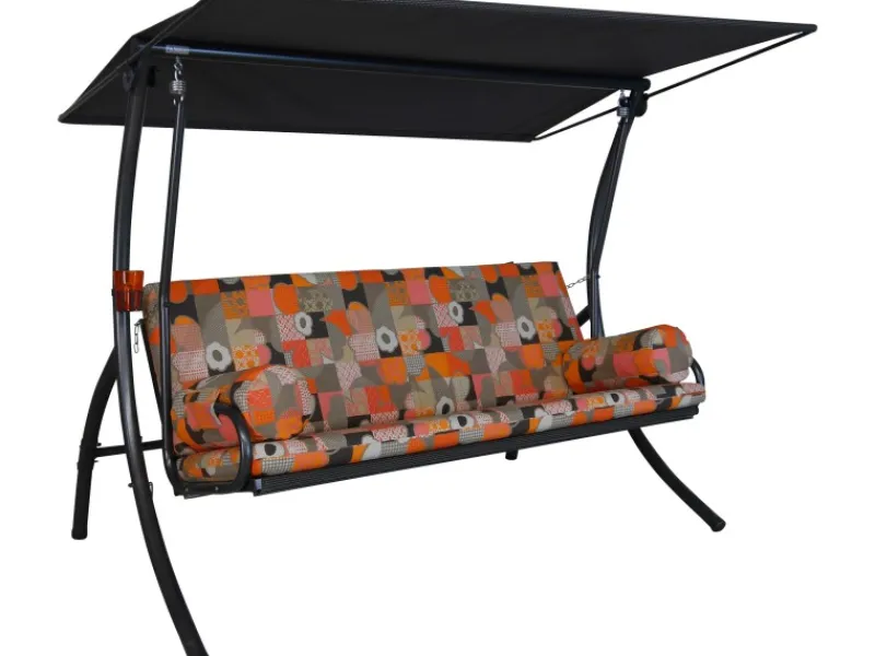 Angerer Freizeitmöbel Hollywoodschaukeln|Angerer Top Hollywoodschaukel Gera 3-Sitzer mit Liegefunktion Orange