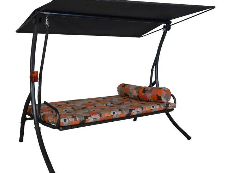 Angerer Freizeitmöbel Hollywoodschaukeln|Angerer Top Hollywoodschaukel Gera 3-Sitzer mit Liegefunktion Orange