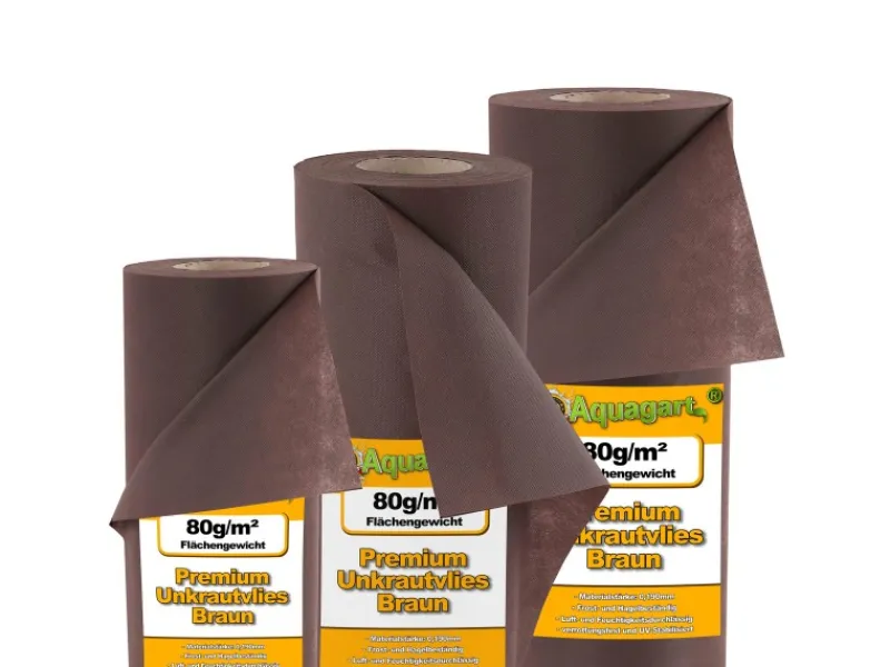 320m² Gartenvlies Unkrautvlies Mulchvlies 80g 1,6m Breit Braun*Aquagart New