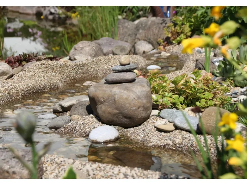 Aquagart Teichfolien|Steinfolie 16m x 0,4m Breit für Teichrand Bachlauf Teichfolie Teich Sandfarben