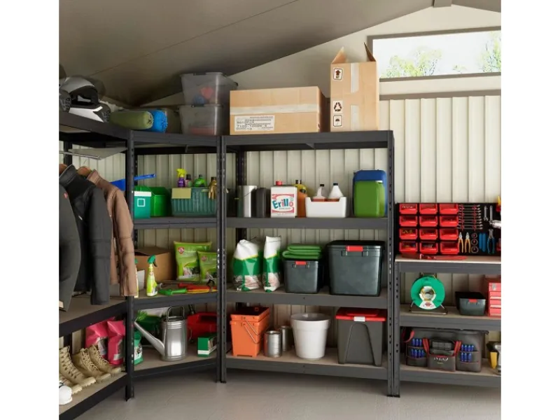 Rivet Schwerlastregal 180 x 150 x 45 cm 5 Böden Anthrazit FSC®*AR Shelving Hot