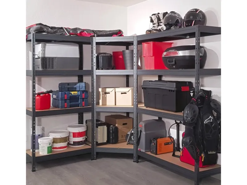 Rivet Schwerlastregal 180 x 150 x 45 cm 5 Böden Anthrazit FSC®*AR Shelving Hot