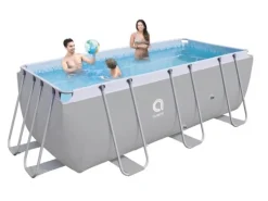 Avenli Aufstellpools|Frame Rectangular Stahlrahmenpool Rechteckig 400 x 200 x 100 cm Grau mit Reparaturaufkleber und Anleitung