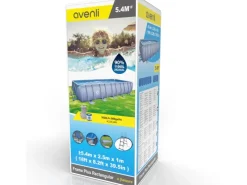 Avenli Wassersport|Frame Stahlrahmenpool Rechteckig 540 x 250 x 100 cm Grau mit Sicherheitsleiter und CleanPlus Filterpumpe