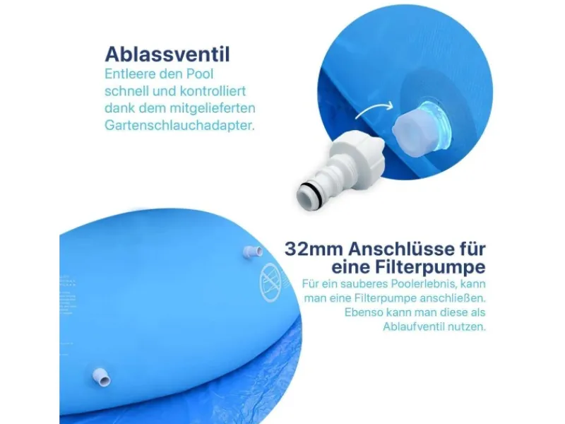 Prompt Set Aufstellpool Rund Ø360 x 90 cm Blau ohne Zubehör als Ersatzbecken Geeignet*Avenli Online
