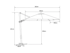 AXI Sonnenschirme|Ampelschirm 300 cm x 300 cm mit Dreh- & Neigungsfunktion