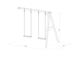 AXI Gartenspielgeräte|Doppel-Anbauschaukel Braun 160 x 244 x 207 cm