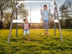 Doppelschaukel Grau - Weiß 160 x 254 x 207 cm*AXI Best