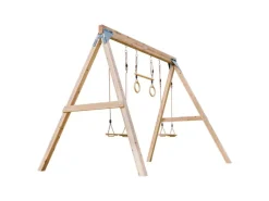 AXI Gartenspielgeräte|Doppelschaukel Maya aus Holz mit Trapez Braun FSC®