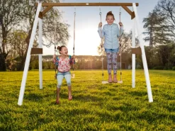 AXI Gartenspielgeräte|Doppelschaukel Weiß - Braun 160 x 254 x 207 cm