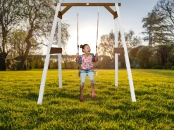 AXI Gartenspielgeräte|Einzelschaukel Weiß - Braun 160 x 181 x 207 cm