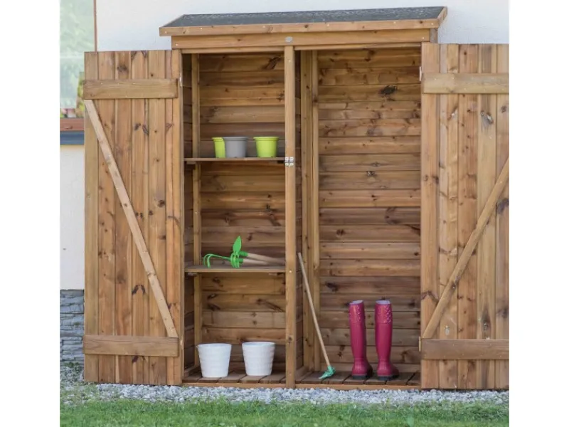 Gartenschrank Olivier Holz 131 cm x 180 cm Braun*AXI New
